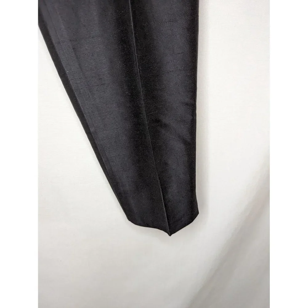 Talbots‎ Womens Silk Trouser Pants High Rise Straight Leg Black Size 10 Petite